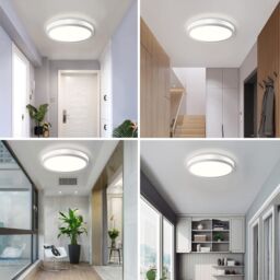 ExtraStar 24W LED Round Surface Mount Integrated Ceiling Light Flush Light Cold White - thumbnail 4