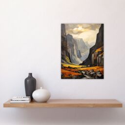 "Artery8 Glencoe Gorge Oil Painting Atmospheric Sunlight Breaking Through Clouds Unframed Wall Art Print Poster Home Decor Premium - Size: W12"" x H16""" - thumbnail 4