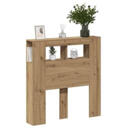 Berkfield Home LED Headboard Artisan Oak 100x18.5x103.5 cm Engineered Wood in Brown - thumbnail 5