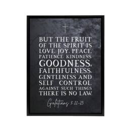 "Artery8 Galatians 5 22 23 The Fruit Of Bible Quote Framed Canvas Wall Art Print in Grey - Size: W12"" x H16""" - thumbnail 1
