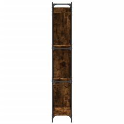 Berkfield Home Bookcase Smoked Oak 79x30x180 cm Engineered Wood & Metal in Brown - Size: 79 x 30 x 180 cm - thumbnail 6