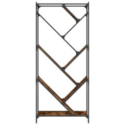 Berkfield Home Bookcase Smoked Oak 79x30x180 cm Engineered Wood & Metal in Brown - Size: 79 x 30 x 180 cm - thumbnail 5