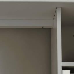 FORGEVIO Computer Writing Desk with 3 Drawers 3 Shelves Home Office Grey - thumbnail 4