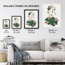 Artery8 Cyclamen Butterfly Beetles & Shell Bolton Framed Wall Art Print in White - Size: A4 - thumbnail 3