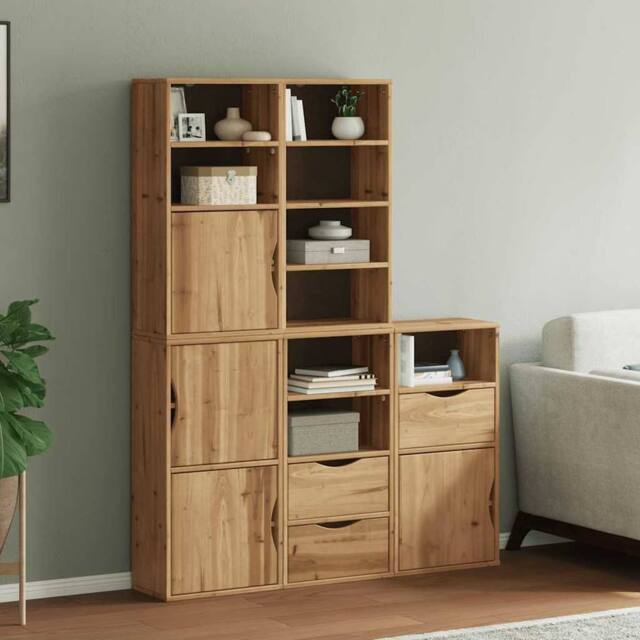 "Berkfield Home Side Cabinets 5 pcs ""ODDA"" 40x24x79 cm Solid Wood Pine in Brown - Size: 40 x 24 x 79 cm" - image 1