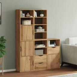 "Berkfield Home Side Cabinets 5 pcs ""ODDA"" 40x24x79 cm Solid Wood Pine in Brown - Size: 40 x 24 x 79 cm"