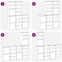 "Berkfield Home Side Cabinets 5 pcs ""ODDA"" 40x24x79 cm Solid Wood Pine in Brown - Size: 40 x 24 x 79 cm" - thumbnail 9