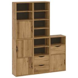 "Berkfield Home Side Cabinets 5 pcs ""ODDA"" 40x24x79 cm Solid Wood Pine in Brown - Size: 40 x 24 x 79 cm" - thumbnail 2