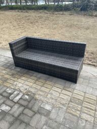 Fimous 7 Seater PE Rattan Corner Sofa Set garden Furniture Gas Firepit Dining Table Set High Side Coffee Table in Dark Grey - thumbnail 4