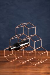 Orsina Contemporary 6 Bottle Green Finish Wine Rack, Modern Design Bottle Rack For Cupboard, Durable Wine Rack in Copper - thumbnail 2