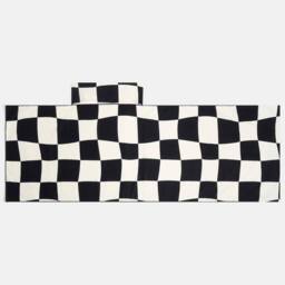 OHS Checkerboard Beach Towel with Bag Quick Dry Absorbent Travel Spa in Black - thumbnail 5
