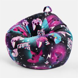 OHS Kids Playing Bean Bag Chair Filled Printed Gaming Seat in Purple - thumbnail 3