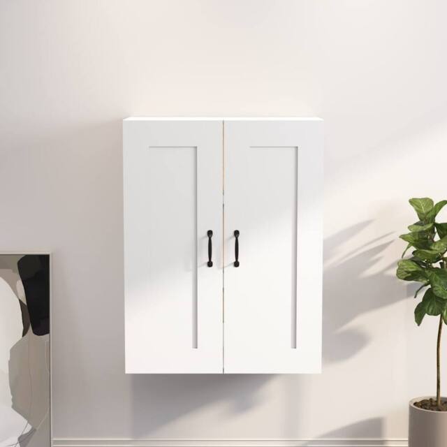 Berkfield Home Hanging Wall Cabinet White 69.5x32.5x90 cm - image 1