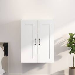 Berkfield Home Hanging Wall Cabinet White 69.5x32.5x90 cm - thumbnail 1