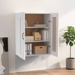 Berkfield Home Hanging Wall Cabinet White 69.5x32.5x90 cm - thumbnail 3