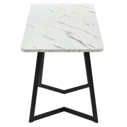 Fascinate Marble Pattern Rectangular Dining Table - Metal Frame, Black & White - thumbnail 7