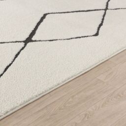 Livabliss Freud-Modern Ivory Black Brown High Pile Living Dining Bedroom Rug - Size: 160 cm x 215 cm - thumbnail 3