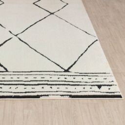 Livabliss Freud-Modern Ivory Black Brown High Pile Living Dining Bedroom Rug - Size: 160 cm x 215 cm - thumbnail 5
