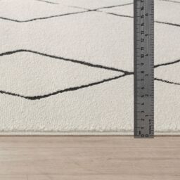 Livabliss Freud-Modern Ivory Black Brown High Pile Living Dining Bedroom Rug - Size: 160 cm x 215 cm - thumbnail 7