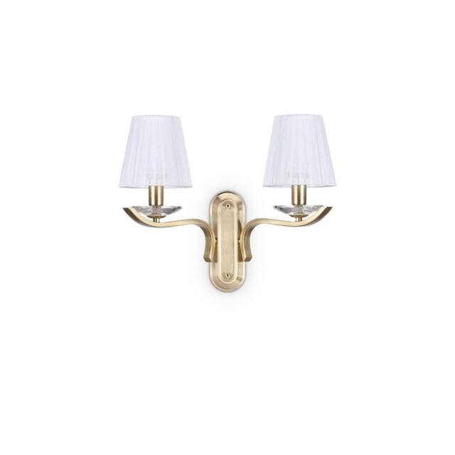 Netlighting Pegaso 2 Light Candle Wall Light Satin Brass in Yellow