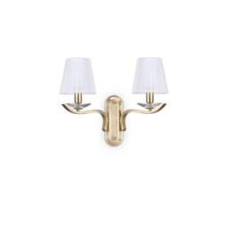 Netlighting Pegaso 2 Light Candle Wall Light Satin Brass in Yellow