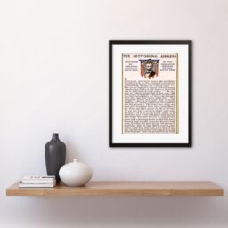 Artery8 Typography Print The Gettysburg Address of Abraham Lincoln USA President Speech Framed Wall Art Print Picture 12X16 inch in Black - thumbnail 2