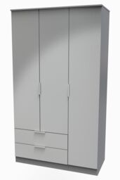 Ready Assembled 2 U Dover Triple Wardrobe with 2 Drawers (Ready Assembled) in Dark Grey - thumbnail 3