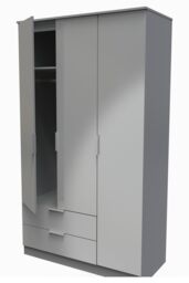 Ready Assembled 2 U Dover Triple Wardrobe with 2 Drawers (Ready Assembled) in Dark Grey - thumbnail 5