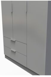 Ready Assembled 2 U Dover Triple Wardrobe with 2 Drawers (Ready Assembled) in Dark Grey - thumbnail 4