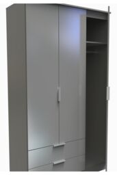 Ready Assembled 2 U Dover Triple Wardrobe with 2 Drawers (Ready Assembled) in Dark Grey - thumbnail 6