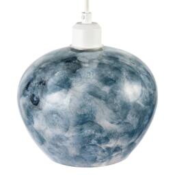 Happy Homewares Modern Glass Pendant Light Shade with Unique Brush Design in Blue - thumbnail 3