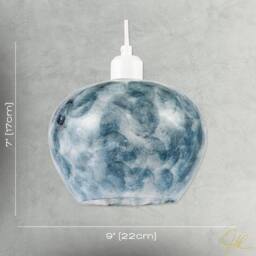 Happy Homewares Modern Glass Pendant Light Shade with Unique Brush Design in Blue - thumbnail 7