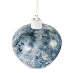 Happy Homewares Modern Glass Pendant Light Shade with Unique Brush Design in Blue - thumbnail 5