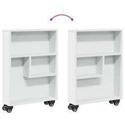 Berkfield Home Narrow Storage Trolley White 48x13x68 cm Engineered Wood - Size: 48 x 13 x 68 cm - thumbnail 7
