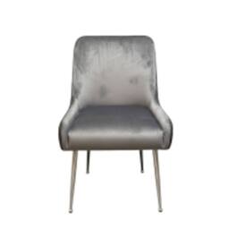 HOME LUXE INTERIOR Marco Dining Chair Brushed Velvet Grey - Sold In Pairs - thumbnail 9