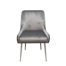 HOME LUXE INTERIOR Marco Dining Chair Brushed Velvet Grey - Sold In Pairs - thumbnail 3