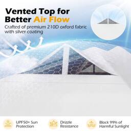 Costway 300 x 300 cm Pop up Canopy Tent 1 Person Easy Setup Gazebo Shelter in White - thumbnail 9