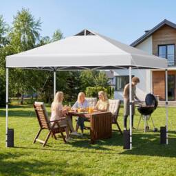 Costway 300 x 300 cm Pop up Canopy Tent 1 Person Easy Setup Gazebo Shelter in White - thumbnail 1