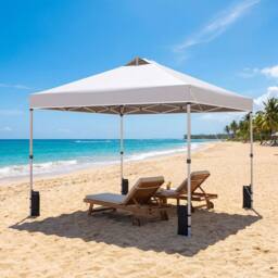 Costway 300 x 300 cm Pop up Canopy Tent 1 Person Easy Setup Gazebo Shelter in White - thumbnail 7