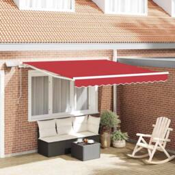 Berkfield Home Manual Retractable Awning with LED Red 300x250 cm - thumbnail 2