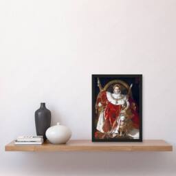 Artery8 J A D Ingres Napoleon I on His Imperial Throne Framed Wall Art Print in Red - Size: A4 - thumbnail 4