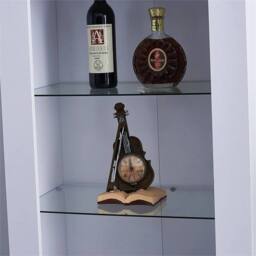 SPETLEK High Gloss White Tall Display Cabinet with LED Lights Storage - thumbnail 3