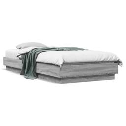 Berkfield Home Durable Bed Frame without Mattress Grey Sonoma 100x200 cm Enginee - thumbnail 3