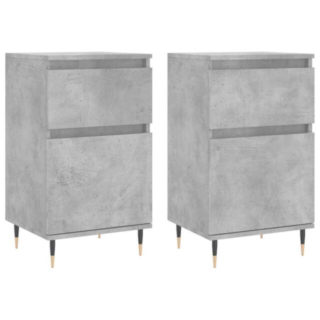 Berkfield Home Sideboards 2 pcs Concrete Grey 40x35x70 cm Engineered Wood - Size: 40 x 35 x 70 cm - image 1