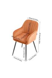 Garden Sanctuary Set of 2 Upholstered Dining Chairs in Orange - thumbnail 6