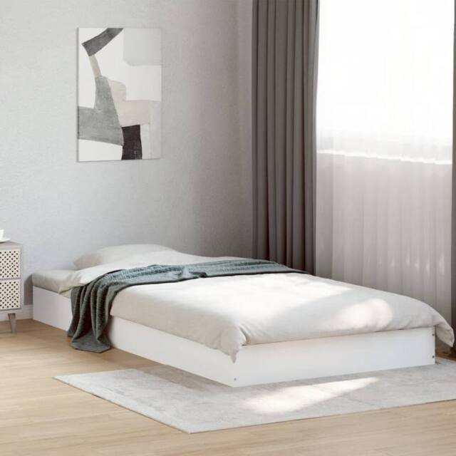 Berkfield Home Bed Frame without Mattress White 90x190 cm Single Engineered Wood - image 1