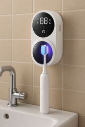 Dragodirect UV Toothbrush Sanitizer Case Holder Smart Wave Sensing Rechargeable in White