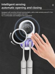 Dragodirect UV Toothbrush Sanitizer Case Holder Smart Wave Sensing Rechargeable in White - thumbnail 5