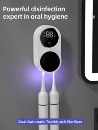 Dragodirect UV Toothbrush Sanitizer Case Holder Smart Wave Sensing Rechargeable in White - thumbnail 6