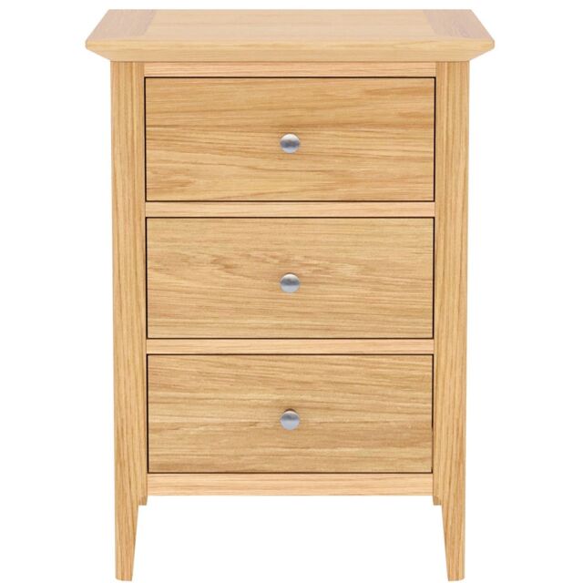 Rest Relax Keswick Oak 3 Drawer Bedside in Beige - Size: Large - image 1